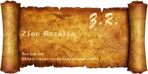 Zier Rozália névjegykártya